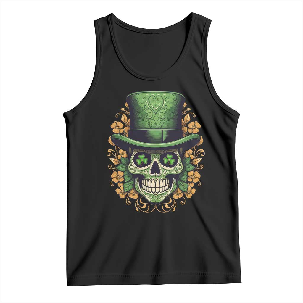 St Patrick's Day Tank Top Irish Sugar Skull Lucky Hat Shamrocks