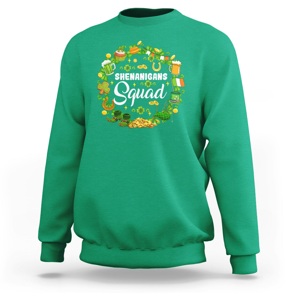 St. Patrick's Day Sweatshirt Shenanigans Squad Funny Matching Group - Wonder Print Shop