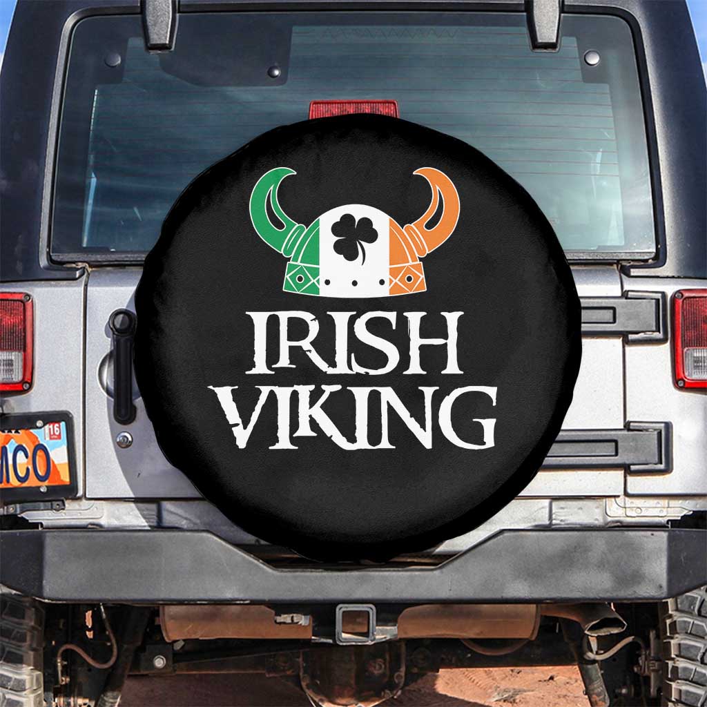 St Patrick's Day Spare Tire Cover Irish Viking Helmet Lucky Shamrocks Ireland Flag