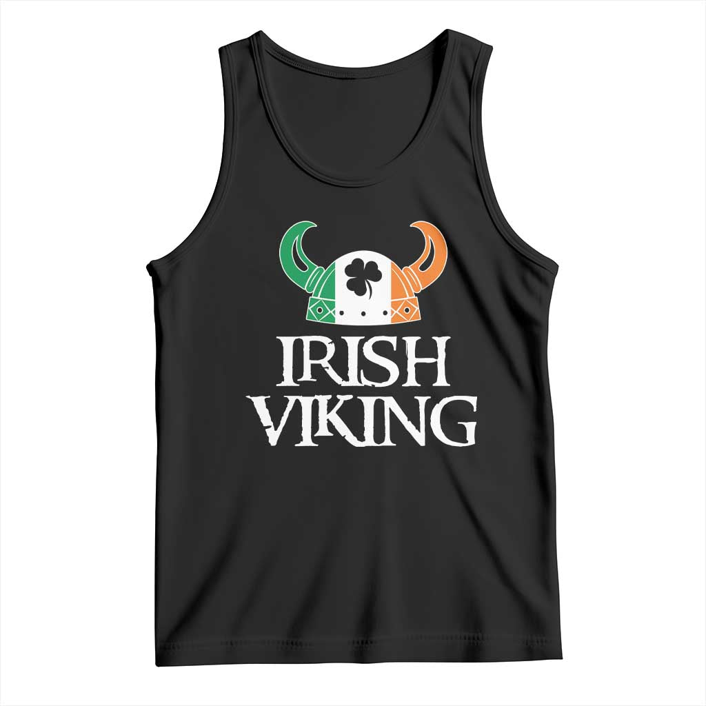 St Patrick's Day Tank Top Irish Viking Helmet Lucky Shamrocks Ireland Flag