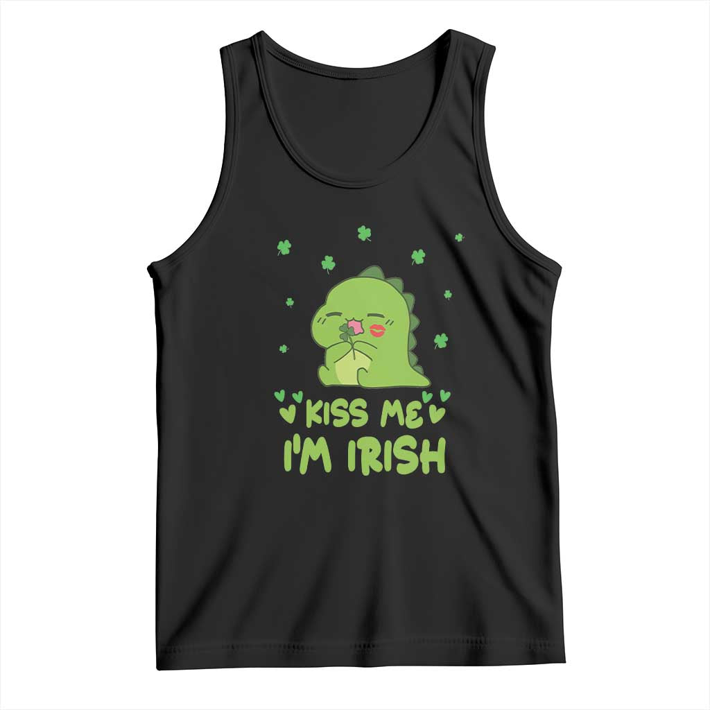 St Patrick's Day Tank Top Kiss Me I'm Irish Cute Dinosaur