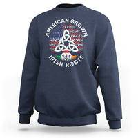 Navy sweatshirt with Celtic knot and Irish flag “Irish Roots” graphic