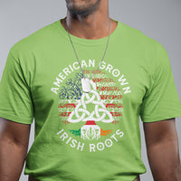 Men's lime green T-shirt with Celtic knot and Irish flag graphic