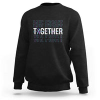 Black suicide prevention support sweatshirt with colorful Together text graphic