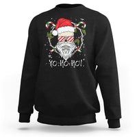 Black Christmas sweatshirt with Santa skull graphic and “Ho Ho Ho” text