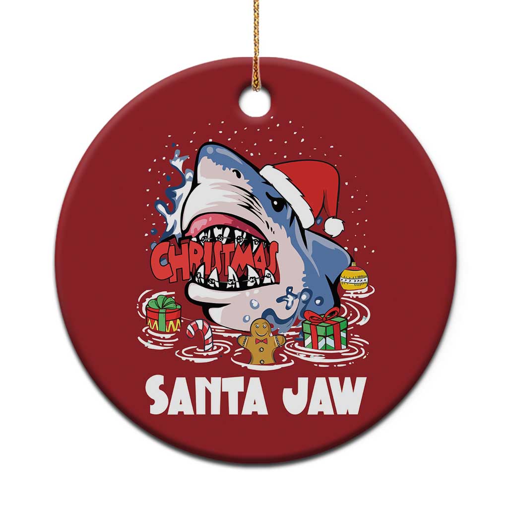 Xmas Shark Santa Jaws Christmas Ornament - Wonder Print Shop