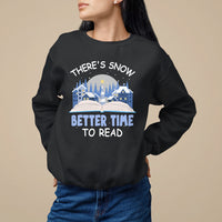 Black crewneck sweatshirt with snow and 'Better Time to Read' graphic