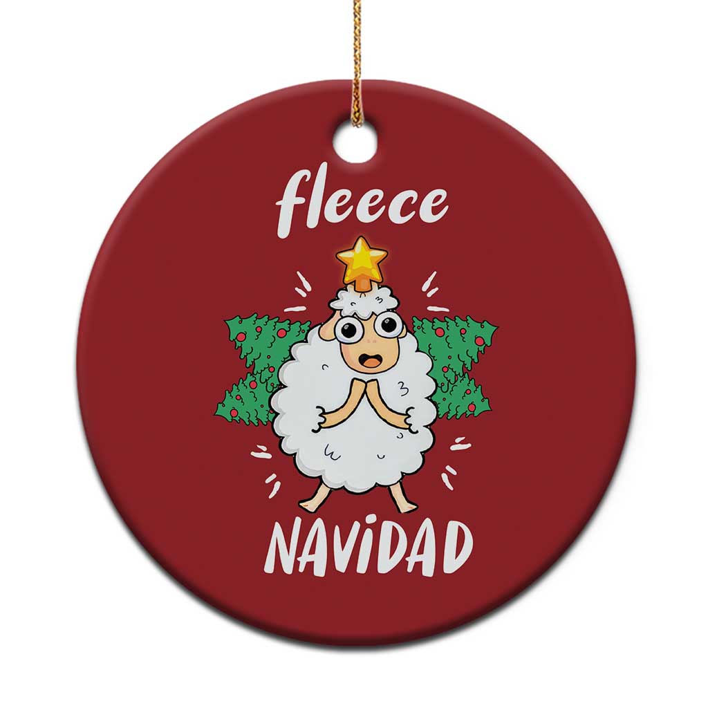 Funny Xmas Christmas Ornament Fleece Navidad Cute Sheep Christmas Tree - Wonder Print Shop