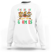 White Mexican gnome sweatshirt with multicolor Cinco de Mayo graphic on chest