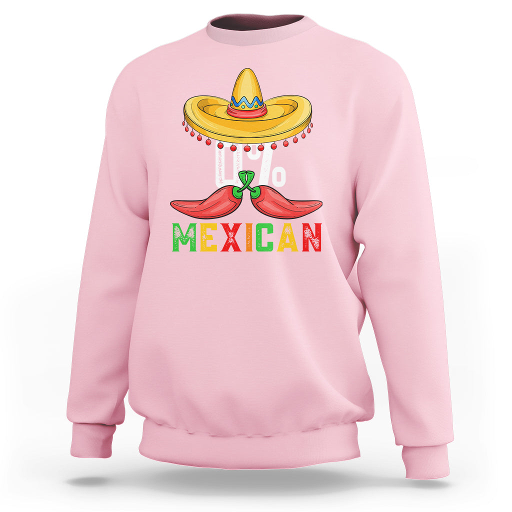 Light pink graphic sweatshirt with sombrero graphic and 'MEXICAN' text on front.