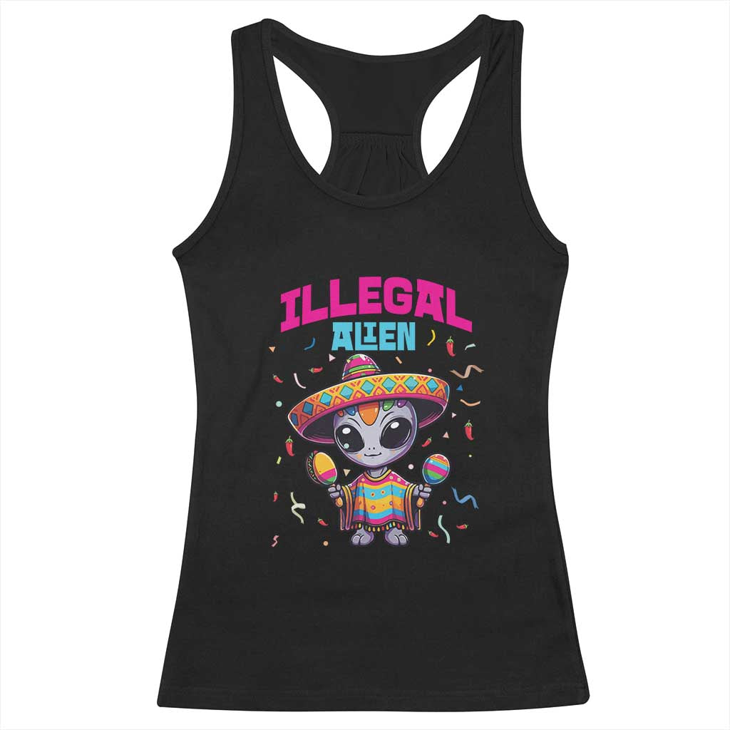 Funny Mexican Illegal Alien Cinco De Mayo Racerback Tank Top