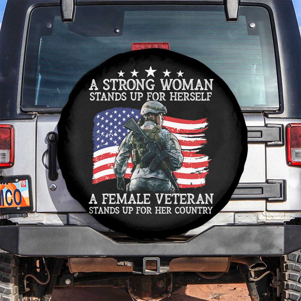 Female Veteran Spare Tire Cover Stands Up For Her Country A Strong Woman