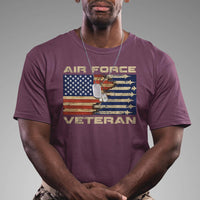 Air Force veteran T-shirt in maroon with Air Force Veteran graphic on front