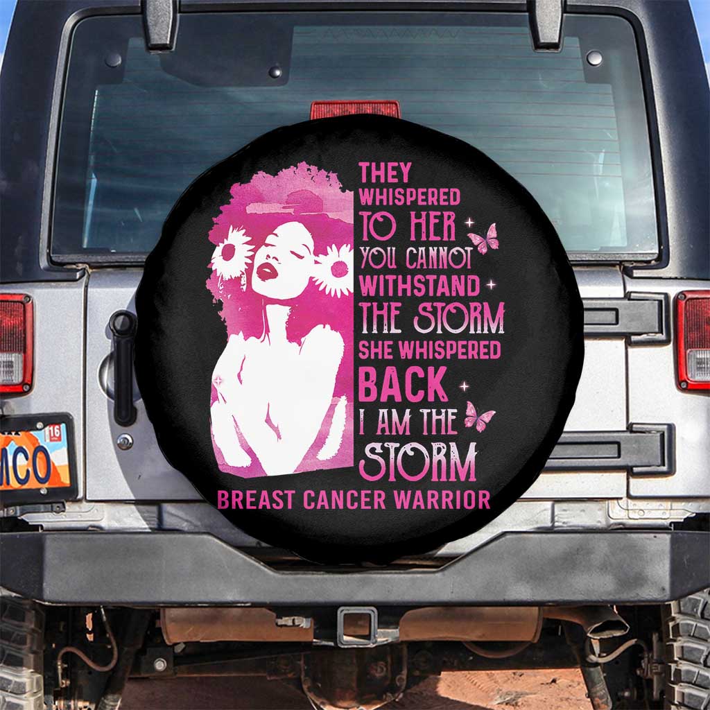 Pink Breast Cancer Spare Tire Cover She Whispered Back I Am The Storm