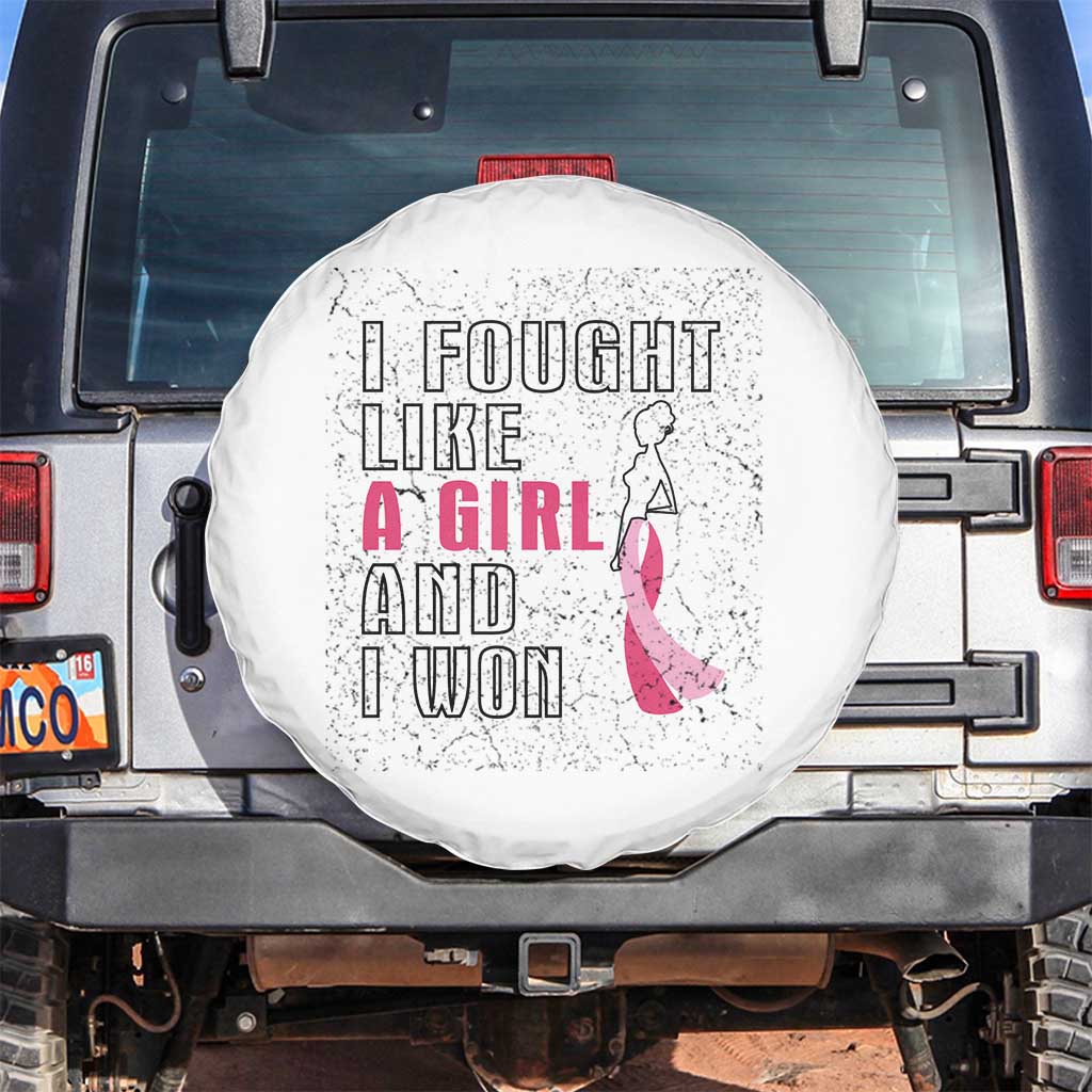 Pink Breast Cancer Spare Tire Cover I Fought Like A Girl And I Won TS09