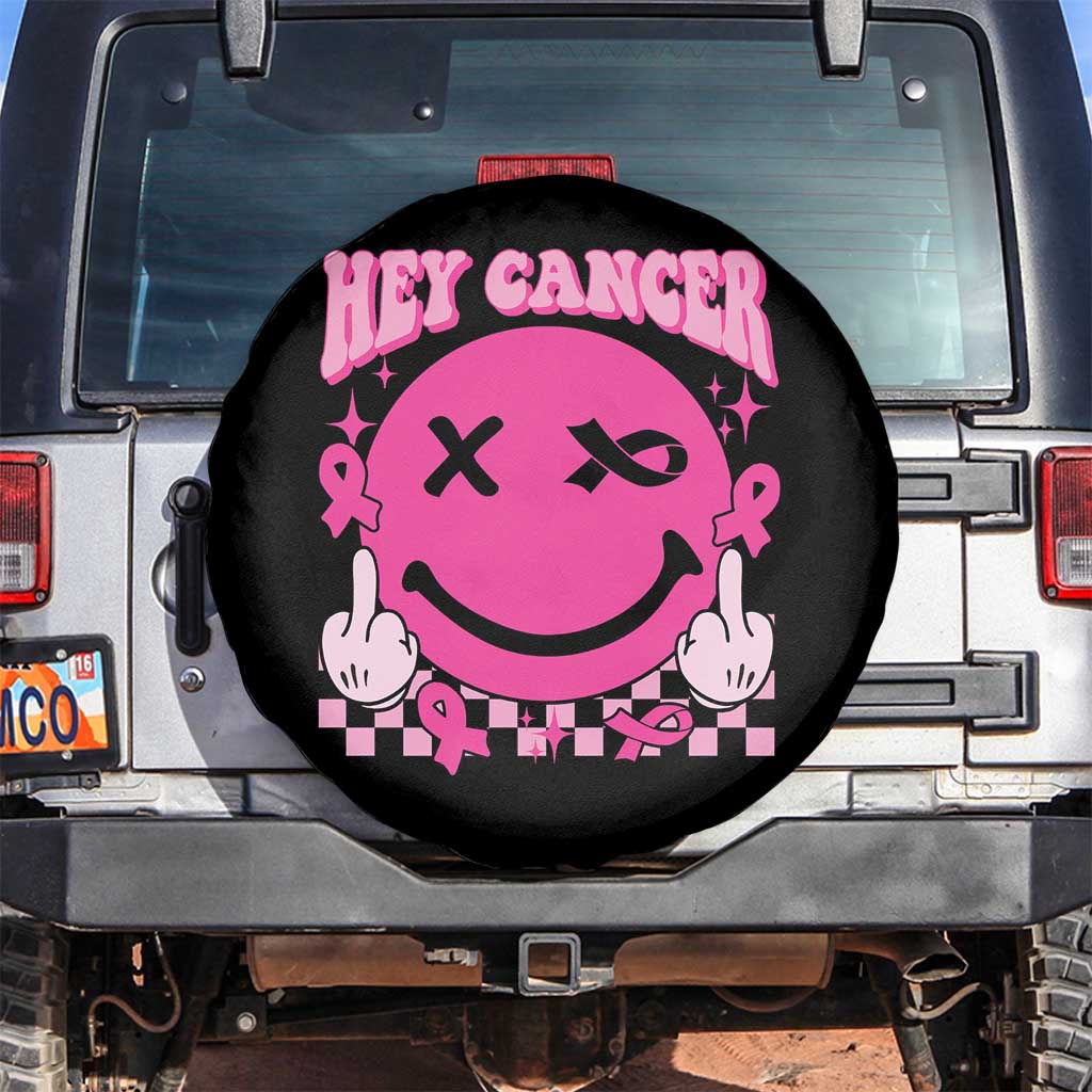 Funny Breast Cancer Spare Tire Cover Fuck Cancer Groovy