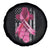 Pink Breast Cancer Spare Tire Cover I Am Warrior American Flag