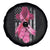 Pink Breast Cancer Spare Tire Cover I Am Warrior American Flag