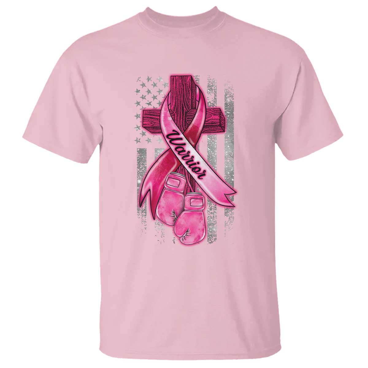 Pink Breast Cancer T Shirt I Am Warrior American Flag - Wonder Print Shop