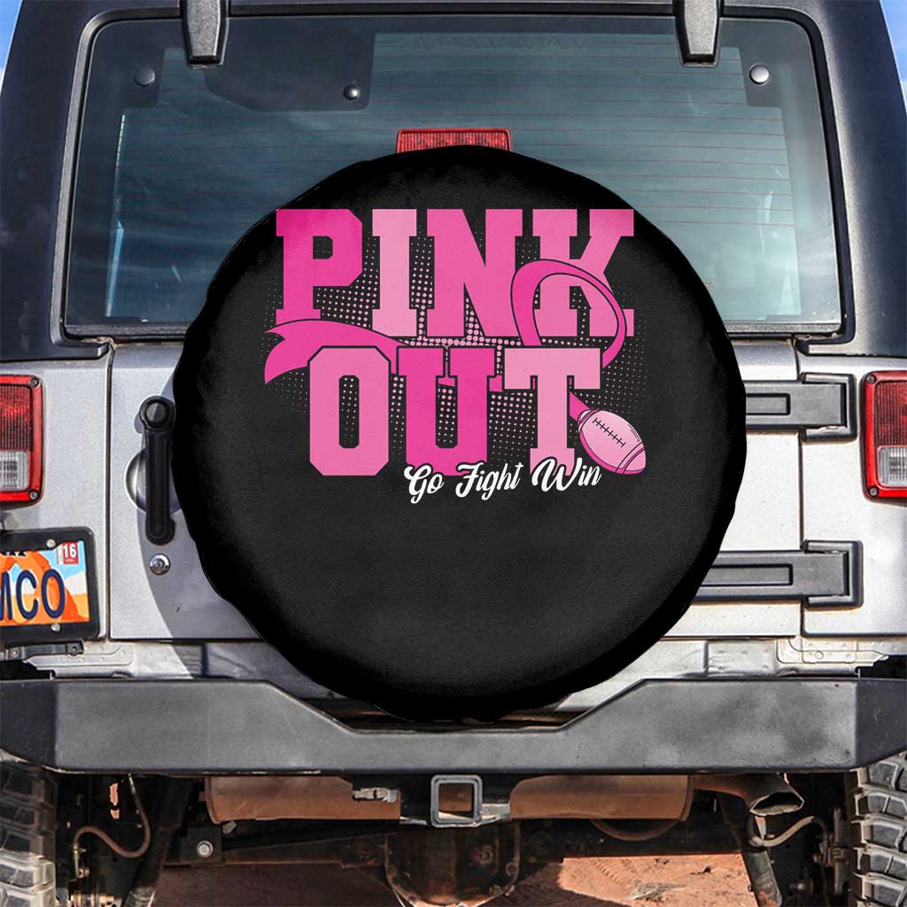 Breast Cancer Spare Tire Cover Pink Out Go Fight Win American Football