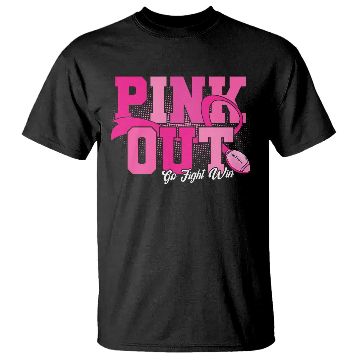 Breast Cancer T Shirt Pink Out Go Fight Win American Football - Wonder Print Shop