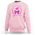 Breast Cancer Halloween Sweatshirt In October We Wear Pink Cute Pink Ghost - Wonder Print Shop