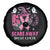 Pink Breast Cancer Halloween Spare Tire Cover Boo Scare Away Pink Ribbon Witch