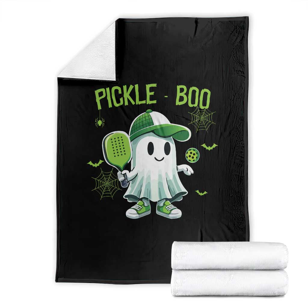 Halloween Pickleball Throw Blanket Pickle Boo Cute Ghost - Wonder Print Shop
