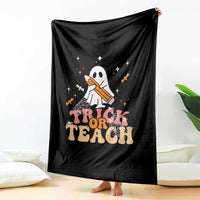 Teacher Halloween Throw Blanket Trick Or Teach Ghost - Wonder Print Shop