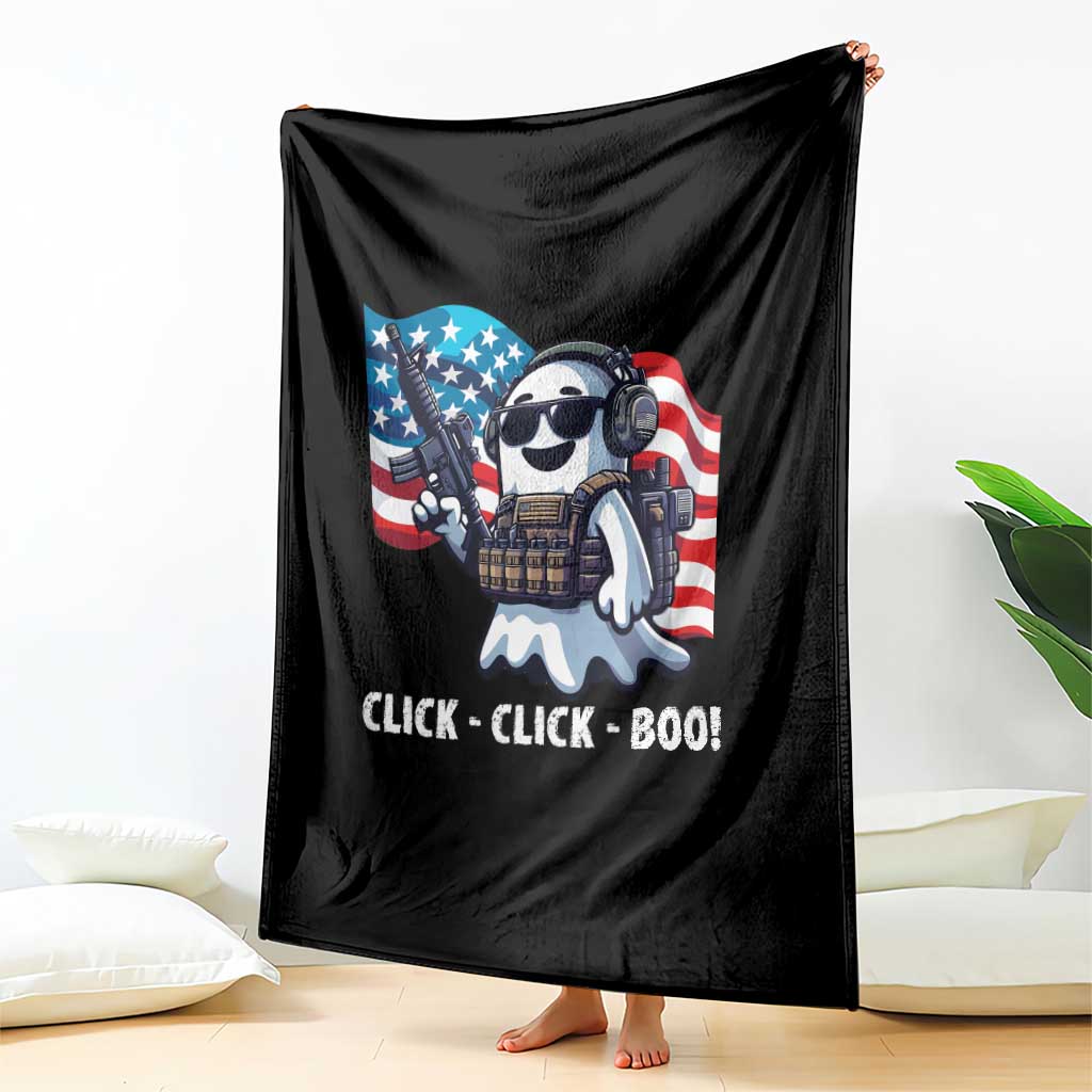 Halloween Veteran Throw Blanket Click Click Boo Army - Wonder Print Shop