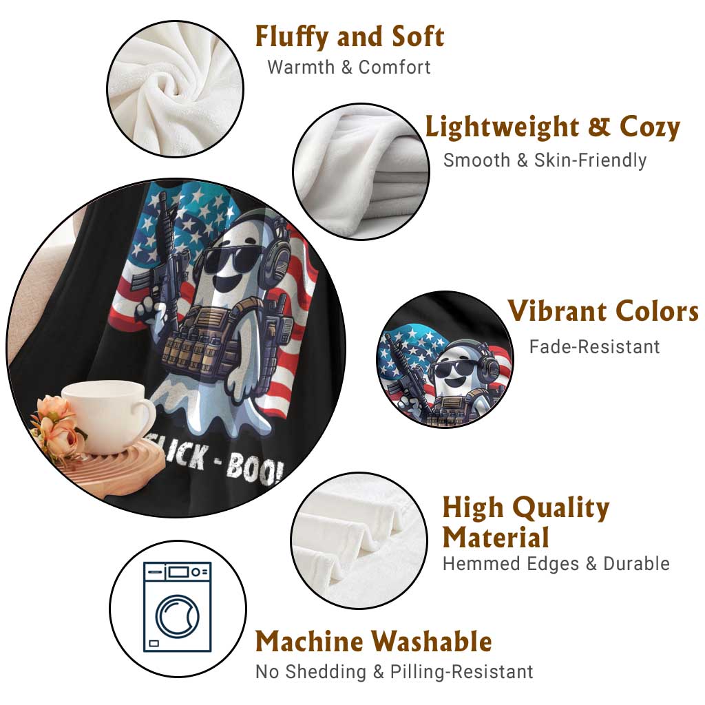 Halloween Veteran Throw Blanket Click Click Boo Army - Wonder Print Shop