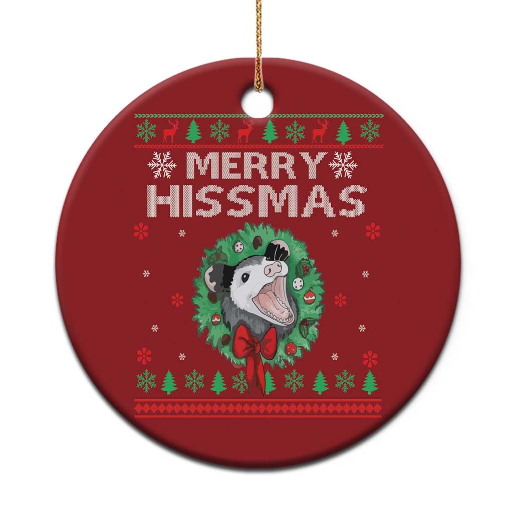 Xmas Opossum Merry Hissmas Christmas Ornament - Wonder Print Shop