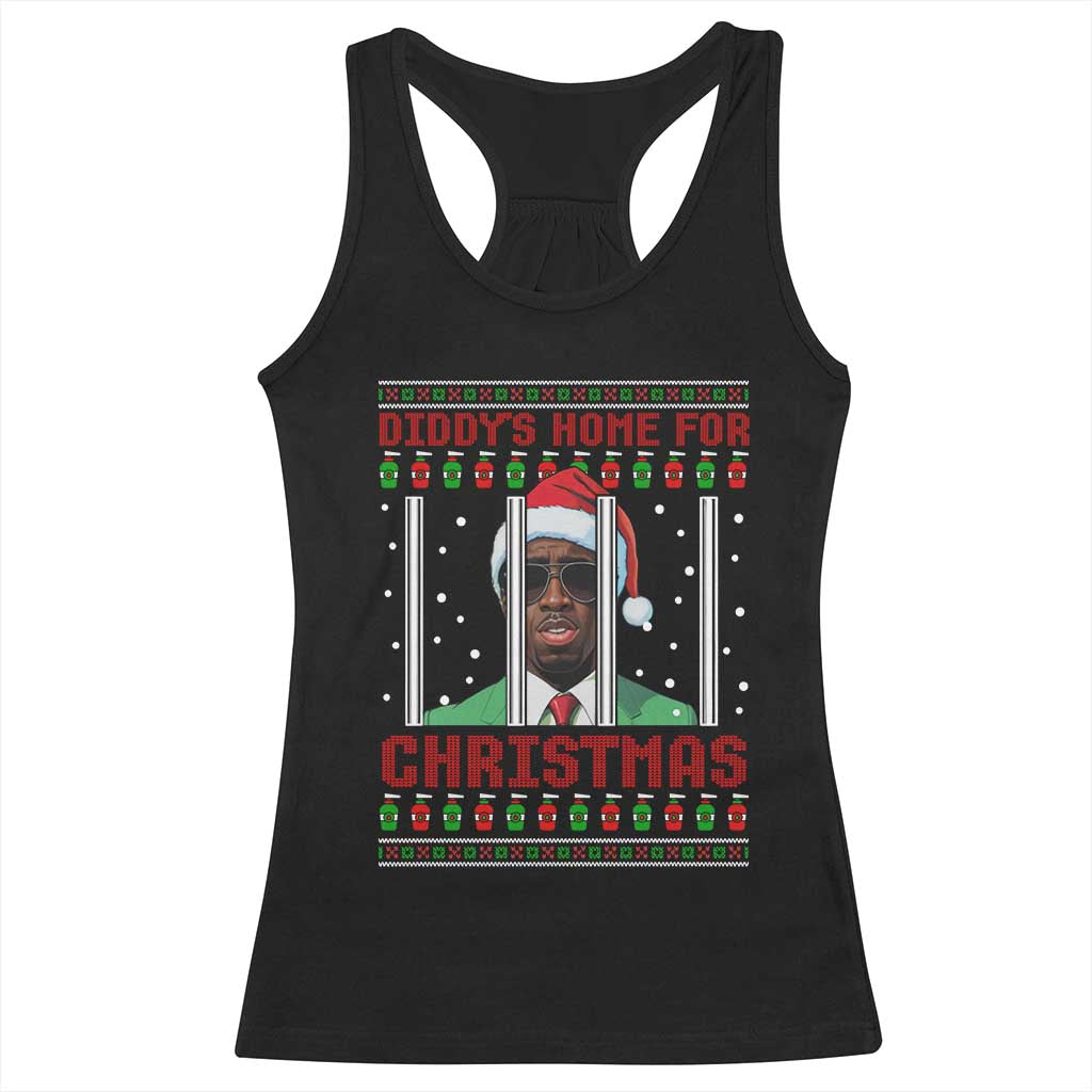 Funny Dirty Xmas Racerback Tank Top Diddy's Home For Christmas Diddy Party