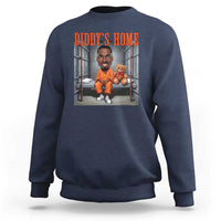 Navy crewneck sweatshirt with DIDDY'S HOME back graphic