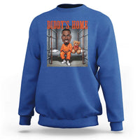 Royal blue crewneck sweatshirt with DIDDY'S HOME back graphic