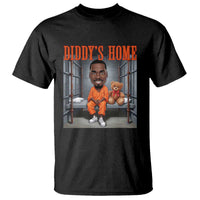 Black crewneck T-shirt with 'DIDDY'S HOME' front graphic and teddy bear character.