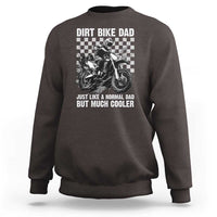 Charcoal long-sleeve sweatshirt with dirt bike graphic and bold text on the chest