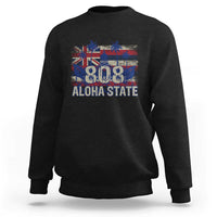 Black Hawaiian sweatshirt with 808 Aloha State front graphic