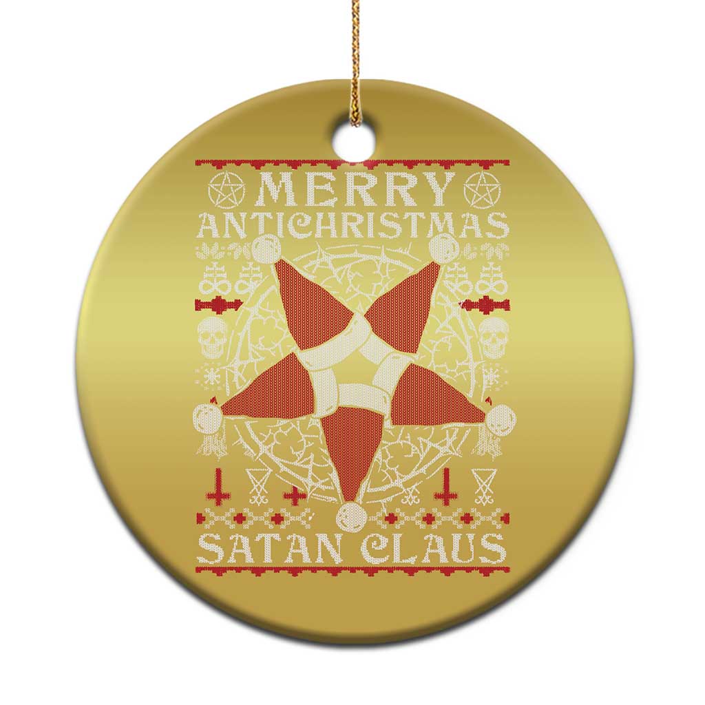 Anti Xmas Christmas Ornament Merry Antichristmas Noel Hat Pentagram - Wonder Print Shop