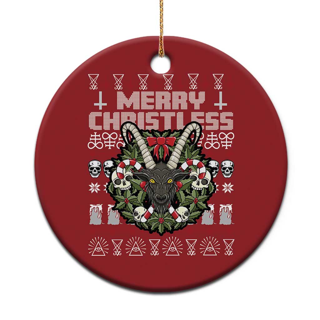 Anti Xmas Christmas Ornament Merry Christless Satan Baphomet Wreath - Wonder Print Shop