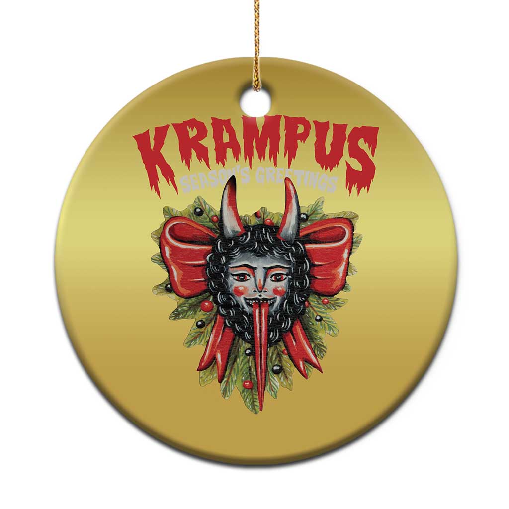 Xmas Krampus Christmas Ornament Season Greeting Coquette Bow Krampus - Wonder Print Shop