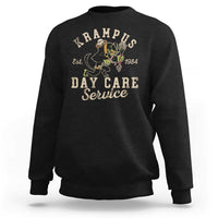 Krampus day care service sweatshirt with back graphic, black