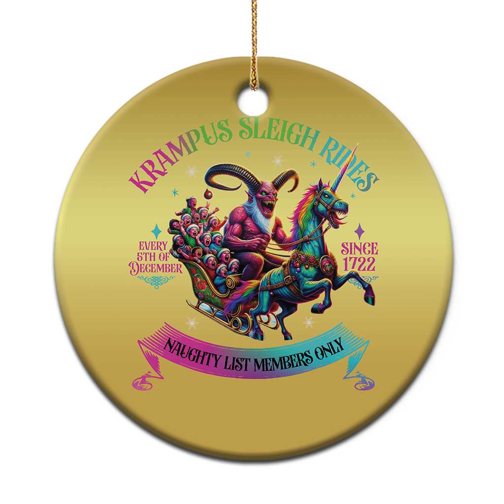 Funny Krampus Sleigh Rides Christmas Ornament Naughty List Members Only Since 1722 - Wonder Print Shop