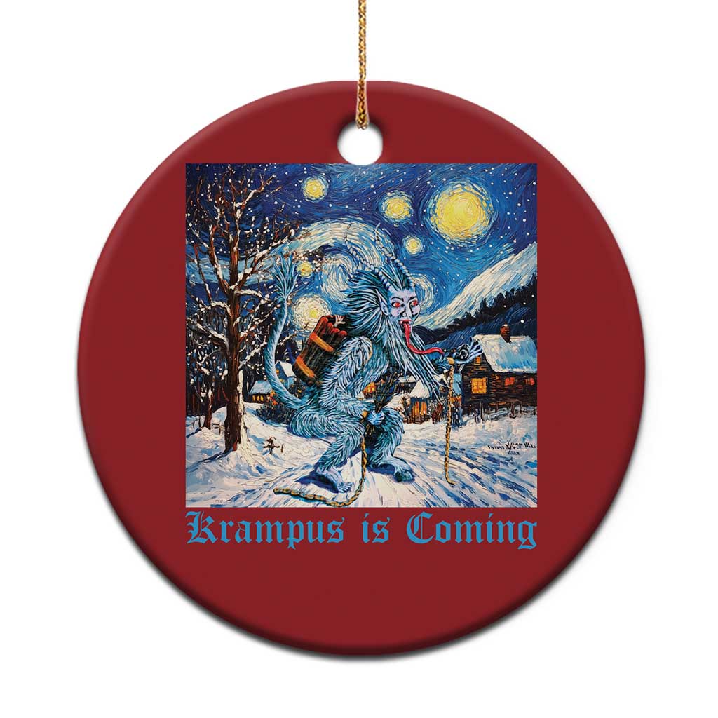 Krampus Is Coming Christmas Ornament Spooky Christmas Starry Night - Wonder Print Shop