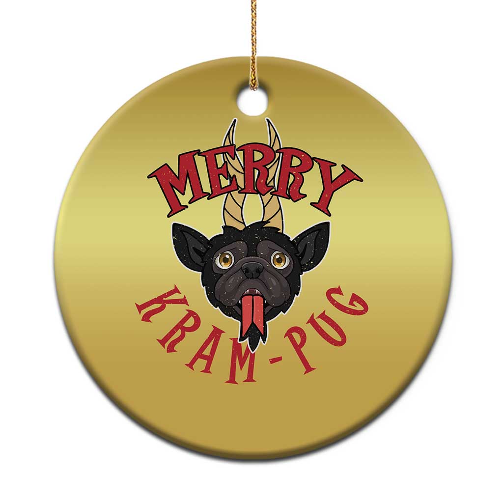 Funny Xmas Krampus Pug Dog Christmas Ornament Merry Krampug Cute Pug Satan - Wonder Print Shop