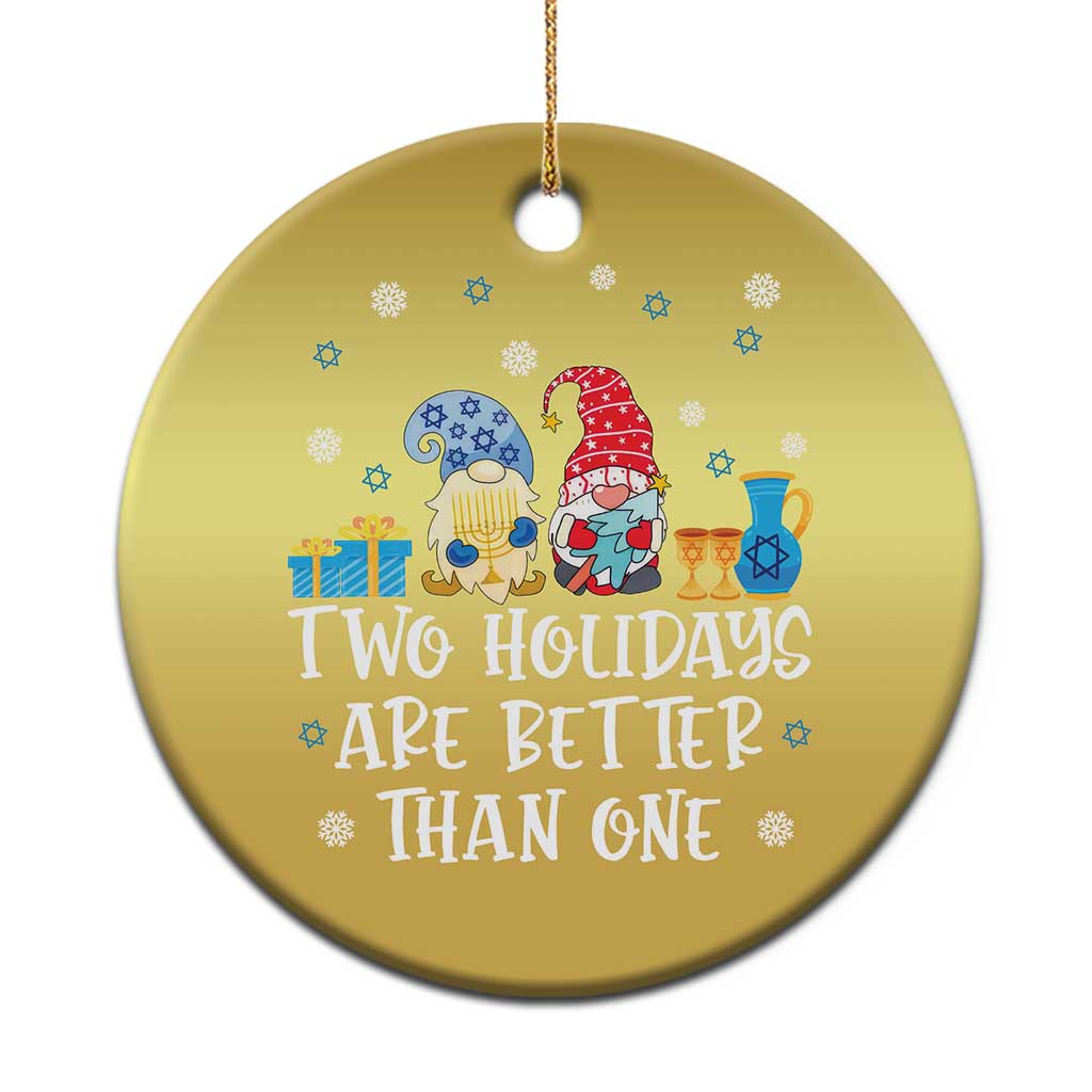 Christmas Hanukkah Christmas Ornament Two Holidays Are Better Than One Jewish Gnome - Wonder Print Shop