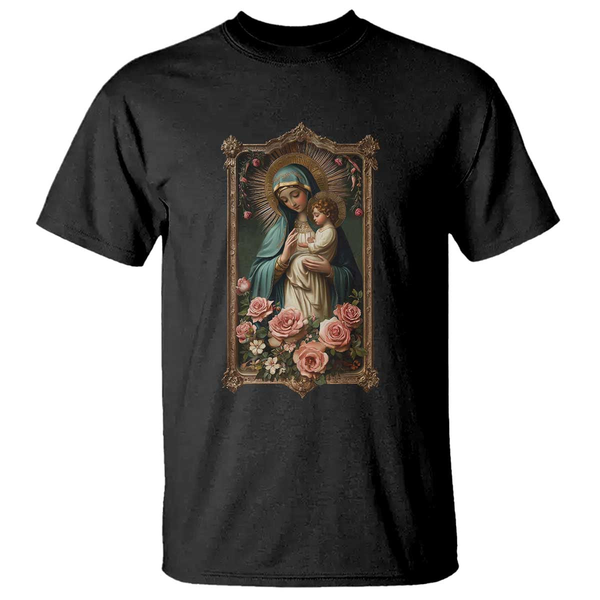 Marian Catholic Ave Maria T Shirt Blessed Mother Mary Hail Vintage Aesthetic - Wonder Print Shop