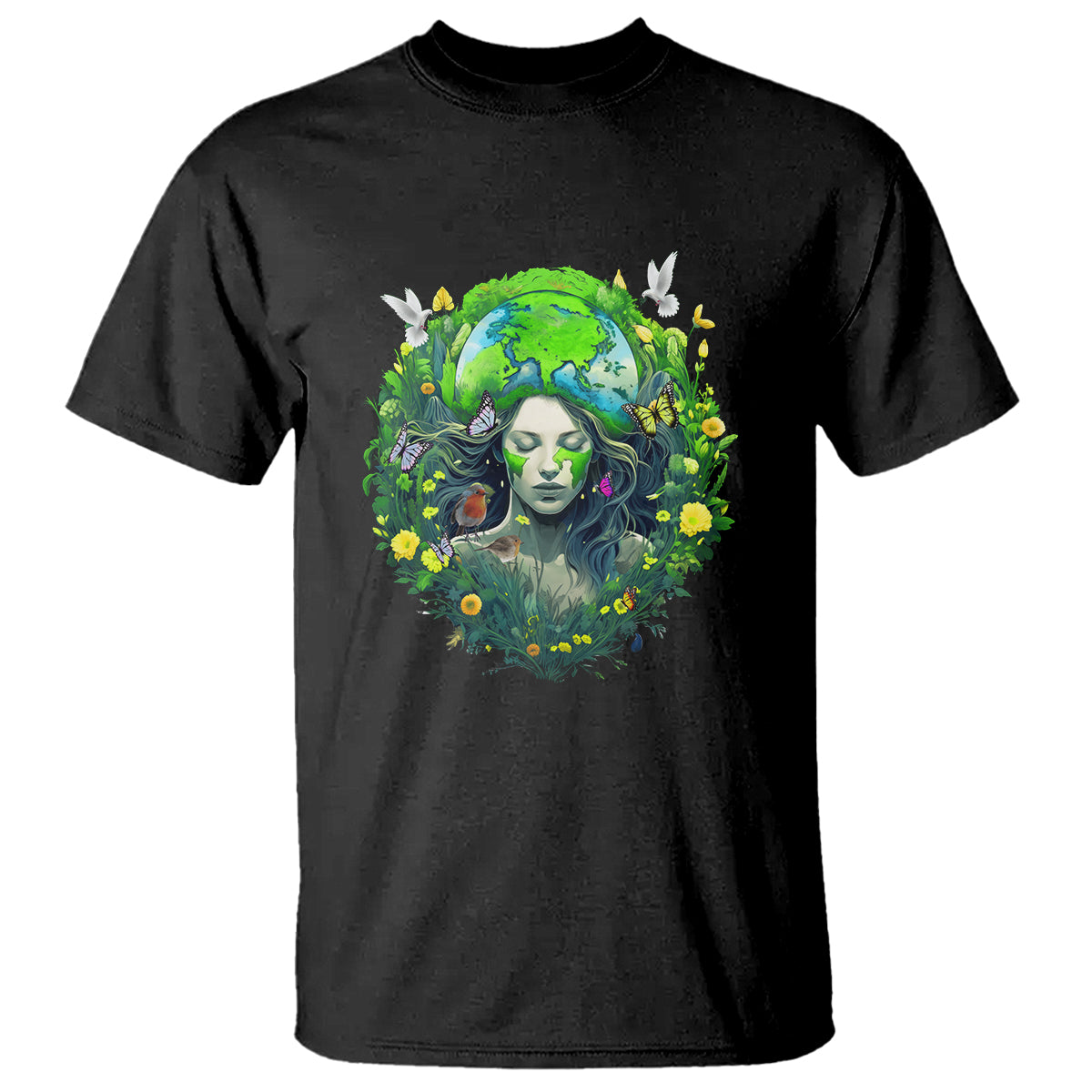 Earth Day T Shirt Mother Earth Gaia Goddess Of Nature - Wonder Print Shop