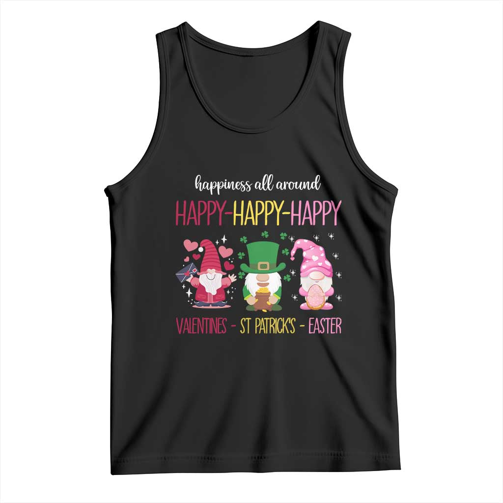 Happy Valentines St Patrick Easter Day Gnomies Tank Top