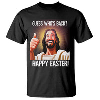 Black men's T-shirt with 'Guess Who's Back?' and 'Happy Easter!' Jesus graphic